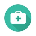 First aid kit flat design long shadow icon Royalty Free Stock Photo