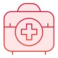 First aid kit flat icon. Medical bag vector illustration isolated on white. Doctor suitcase gradient style design Royalty Free Stock Photo