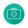 First aid kit flat linear long shadow icon Royalty Free Stock Photo