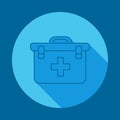first aid kit flat long shadow icon. Element of medicine icon for mobile concept and web apps. Long shadow first aid kit icon can Royalty Free Stock Photo