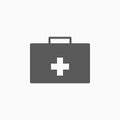 First aid kit icon, bag, emergency, accident, medical