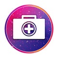 First aid kit icon creative trendy colorful round button illustration