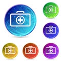 First aid kit icon digital abstract round buttons set illustration Royalty Free Stock Photo