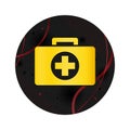 First aid kit icon elegant black round button Royalty Free Stock Photo