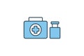 First Aid Kit icon, flat line icon style