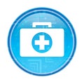 First aid kit icon floral blue round button Royalty Free Stock Photo