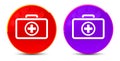 First aid kit icon glossy round buttons illustration Royalty Free Stock Photo