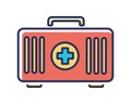 first aid kit icon over white background, line and fill style, vector illustration Royalty Free Stock Photo