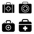 First aid kit icon vector cet. Emergency room illustration sign collection. medical symbol.