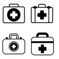 First aid kit icon vector cet. Emergency room illustration sign collection. medical symbol.
