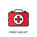 First Aid Kit icon vector illustration. Medical First Aid Kit vector illustration template. First Aid Kit vector icon flat design Royalty Free Stock Photo