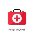 First Aid Kit icon vector illustration. Medical First Aid Kit vector illustration template. First Aid Kit vector icon flat design Royalty Free Stock Photo