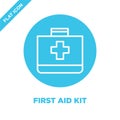 first aid kit icon vector from military collection. Thin line first aid kit outline icon vector  illustration. Linear symbol for Royalty Free Stock Photo