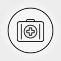 First Aid Kit. Icon. Vector. Thin line