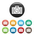 First aid kit icons set color vector Royalty Free Stock Photo