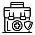 First aid kit insurance icon, outline style Royalty Free Stock Photo