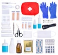 First aid kit isolated on white