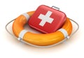 First Aid Kit in Lifebuoy Royalty Free Stock Photo