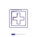 first aid kit line icon