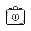First Aid Kit Line Icon. Medical Bag Sign and Symbol.