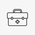 First aid kit line icon. Medical bag symbol. Emergency aid bag icon Royalty Free Stock Photo