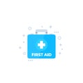 First aid kit, medical box vector flat icon Royalty Free Stock Photo