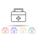 First aid kit multi color icon. Simple thin line, outline vector of blood donation icons for ui and ux, website or mobile Royalty Free Stock Photo