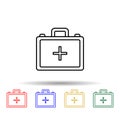 First aid kit multi color icon. Simple thin line, outline vector of blood donation icons for ui and ux, website or mobile Royalty Free Stock Photo