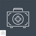 First aid kit related vector thin line icon