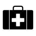 First aid kit solid icon. Medical case vector illustration isolated on white. Emergency glyph style design, designed for Royalty Free Stock Photo