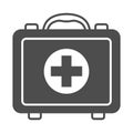 First Aid Kit solid icon, Safety engineering concept, Medical case sign on white background, first aid box icon in glyph Royalty Free Stock Photo