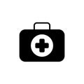 First Aid Kit Symbol and Medical Services Icon. Flat Design. Isolated.