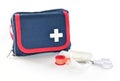 First aid kit on wite background