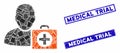 First Aid Man Mosaic and Grunge Rectangle Medical Trial Stamp Seals Royalty Free Stock Photo