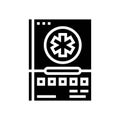 first aid manual glyph icon vector illustration Royalty Free Stock Photo