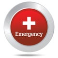 First aid medical button sign. Emergency button isolated on white Royalty Free Stock Photo