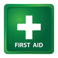 First aid medical button sign isolated on white Royalty Free Stock Photo