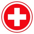 First aid. Medical cross vector icon. Medicinal and pharmacy sign.