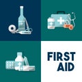 First aid medical equipment emergency kit Royalty Free Stock Photo