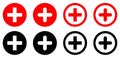 First aid medical icons set