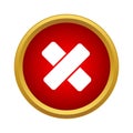 First aid medical plaster icon, simple style