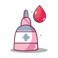 First aid oinment treatment with blood drop