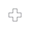 First aid, pharmacy, medical cross thin line icon. Linear vector symbol