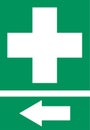 First aid post box point green sign Royalty Free Stock Photo