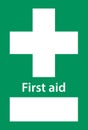 First aid post box point green sign Royalty Free Stock Photo