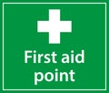 First aid post box point green sign Royalty Free Stock Photo