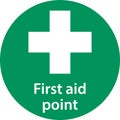 First aid post box point green sign Royalty Free Stock Photo
