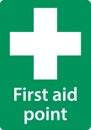 First aid post box point green sign Royalty Free Stock Photo