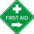 First aid post box point green sign Royalty Free Stock Photo