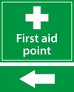 First aid post box point green sign Royalty Free Stock Photo